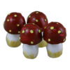 Set 4 ciupercute din rasina 2x4 CM, Rosu
