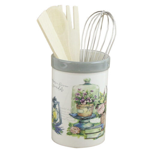 Suport din ceramica cu 4 ustensile bucatarie 10x13 CM, Lavender