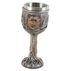 Pahar din metal si rasina Urs 8x18 CM