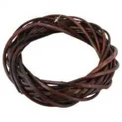 Alternative view of Coroana pentru decor din rachita 20 CM - Maro