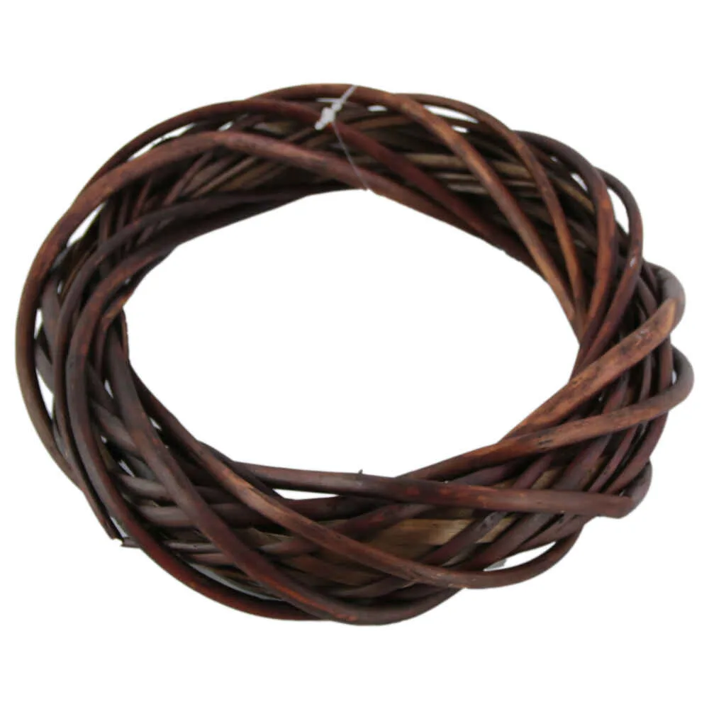 Coroana pentru decor din rachita 20 CM - Maro - imagine 2