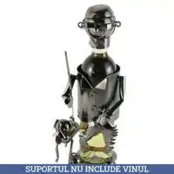 Suport sticla de vin, din metal Vanator 16x33 CM