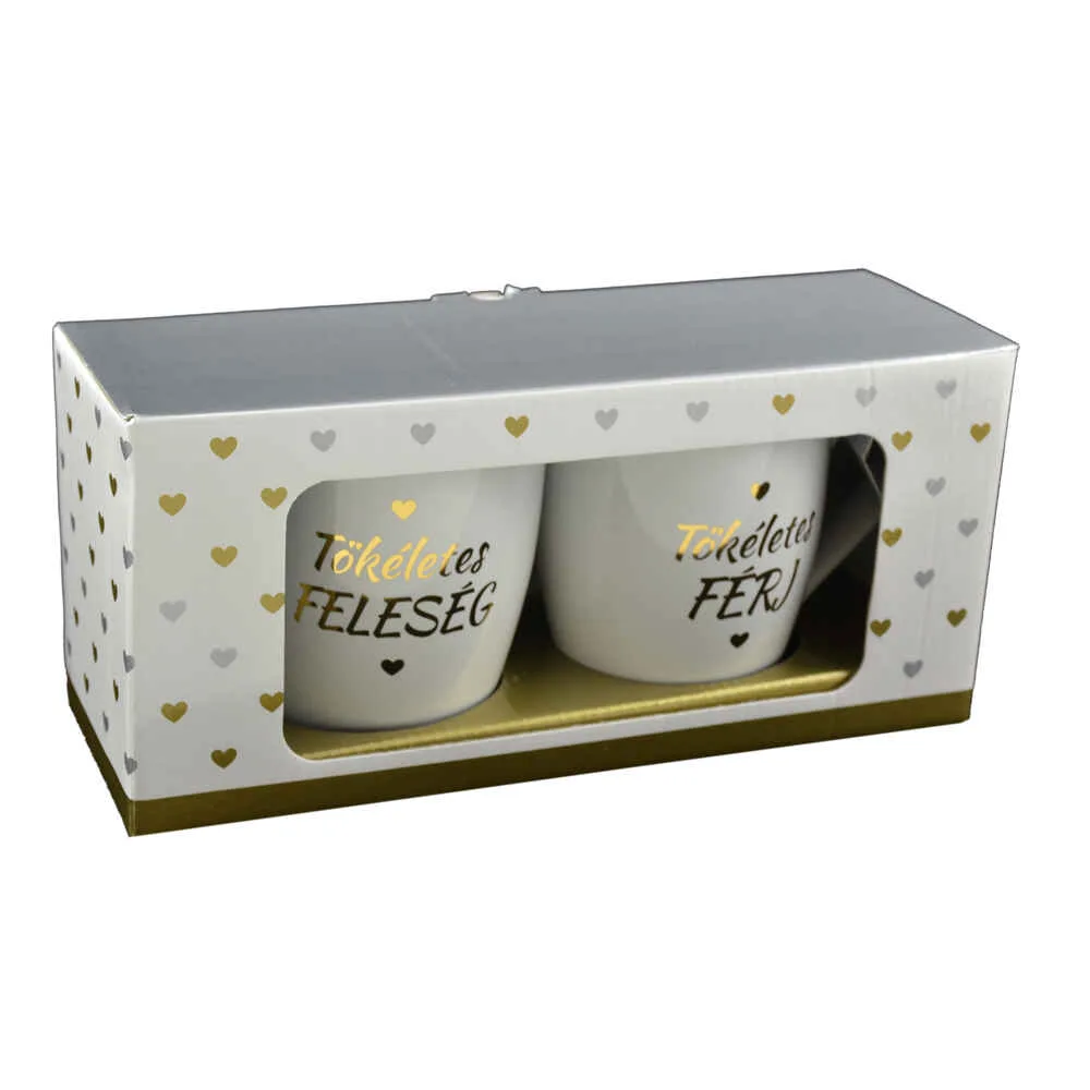 Set 2 cani Wedding din ceramica 300 ml - Tokeletes Feleseg/Tokeletes Ferj - imagine 2
