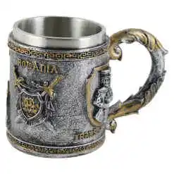 Cana din metal si rasina "Romania" Cavaler 10x11 CM