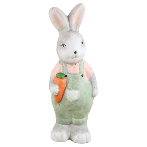 Figurina Iepuras din ceramica, cu morcov 8x21 CM