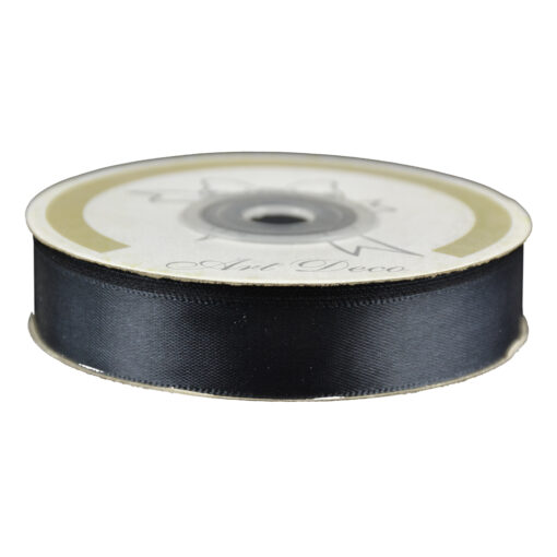Rola panglica satin Negru 15 mm x 25 m, Art Deco