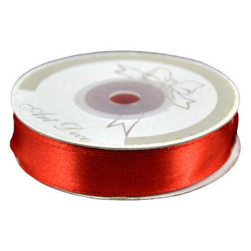 Rola panglica satin Rosu 15 mm x 25 m, Art Deco