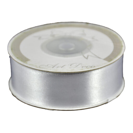 Rola panglica satin Alb 25 mm x 25 m, Art Deco