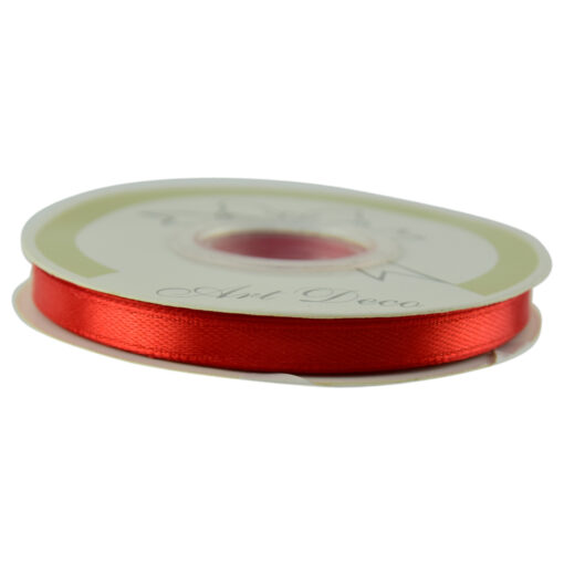 Rola panglica satin Rosu 6 mm x 25 m, Art Deco