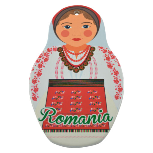 Ornament realizat din ceramica - Femeie in port popular - Design Romania - Diverse modele - 21cm