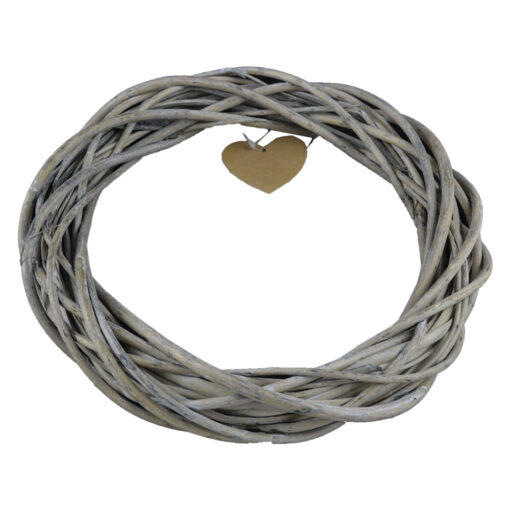 Coroana pentru decor din rachita 30 CM - Gri