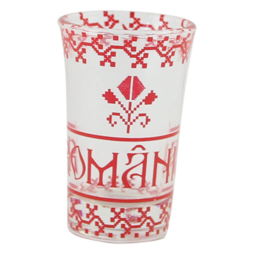 Pahar tip shot din sticla 7 CM, Motive traditionale, Romania