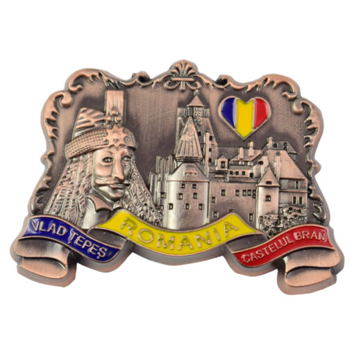 Magnet frigider din metal Romania/Vlad Tepes 8x5 CM