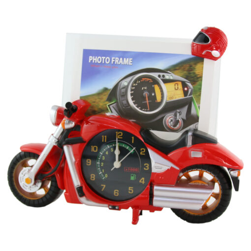 Ceas de masa cu rama foto Motocicleta din plastic 27x20 CM