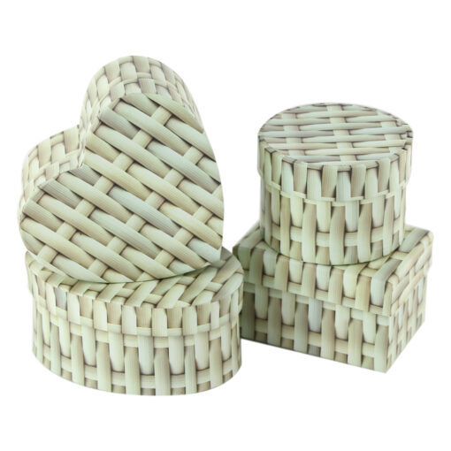 Set 4 cutii cadou 12/10/9/12 CM - Design impletit