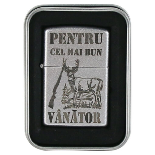 Bricheta metalica "Pentru cel mai bun Vanator", 3.5x5.5 CM, Argintiu