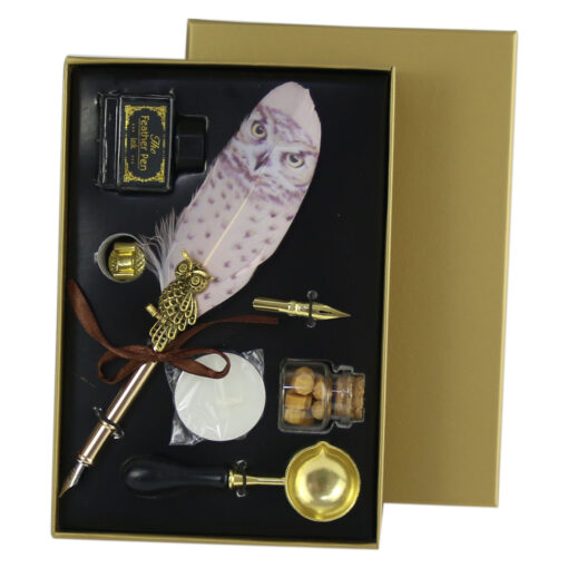 Set Pana de scris Vintage Owl - 7 piese