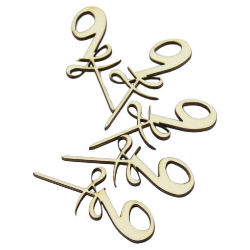 Set 5 cifre craft 9 din lemn 9 CM