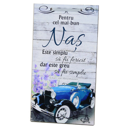 Tablou lemn personalizat "Pentru cel mai bun Nas?" 15x27 CM