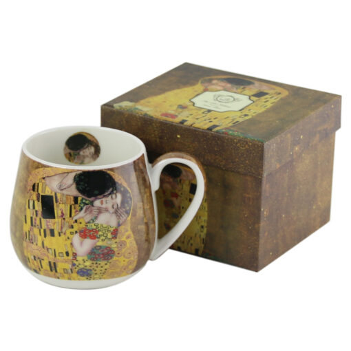 Cana portelan Gustav Klimt "Sarutul" 430 ml, in cutie de cadou
