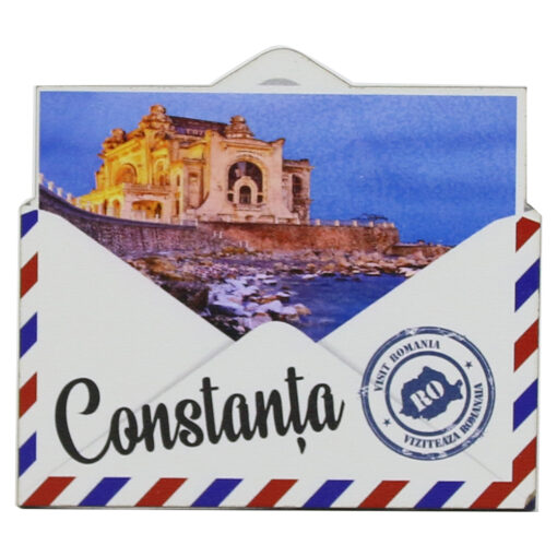 Magnet frigider din lemn "Romania" 9x8 CM, Constanta, plic