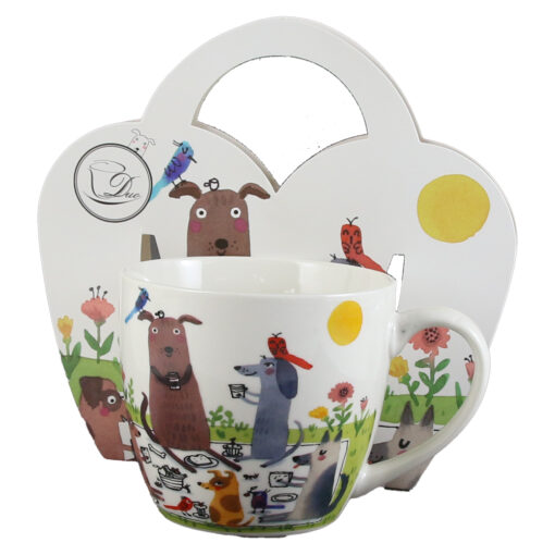 Cana portelan "Dogs World, Picnic" 460 ml, in ambalaj decorativ