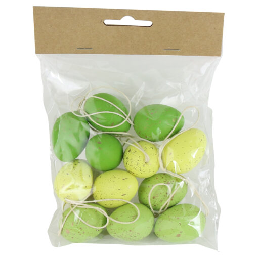 Set 12 oua din plastic 3x4 CM, verde