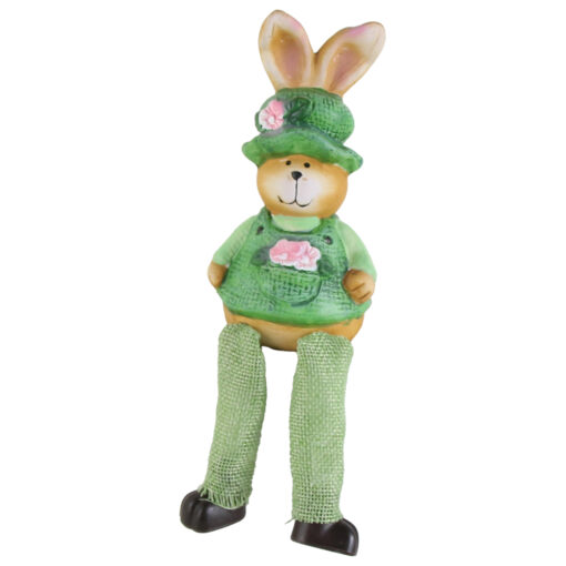 Figurina Iepuras din ceramica, cu picioare mobile, 6x21 CM, Verde