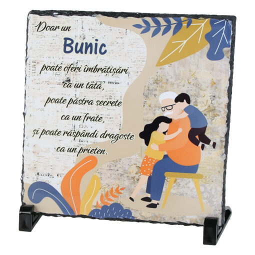 Placa ardezie "Doar un Bunic..." 19x19 CM