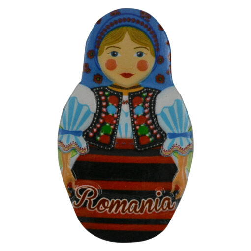 Magnet de frigider din rasina Port popular Romania 8 CM