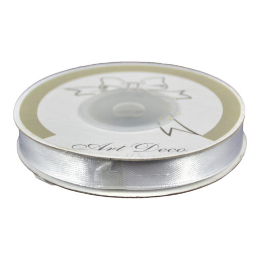 Rola panglica satin Alb 10 mm x 25 m, Art Deco