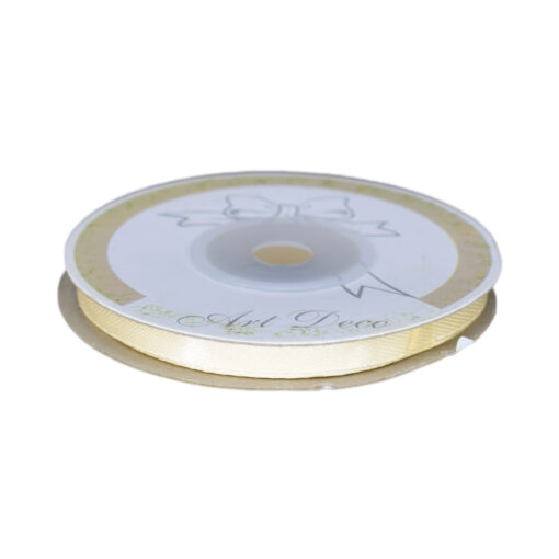 Rola panglica satin Crem 6 mm x 25 m, Art Deco