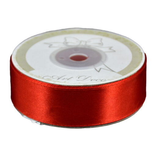 Rola panglica satin Rosu 25 mm x 25 m, Art Deco