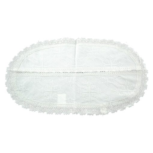Servetel traditional oval din bumbac 45x25 CM Alb