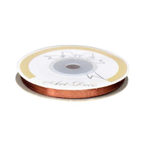 Rola panglica satin Maro cafeniu 6 mm x 25 m