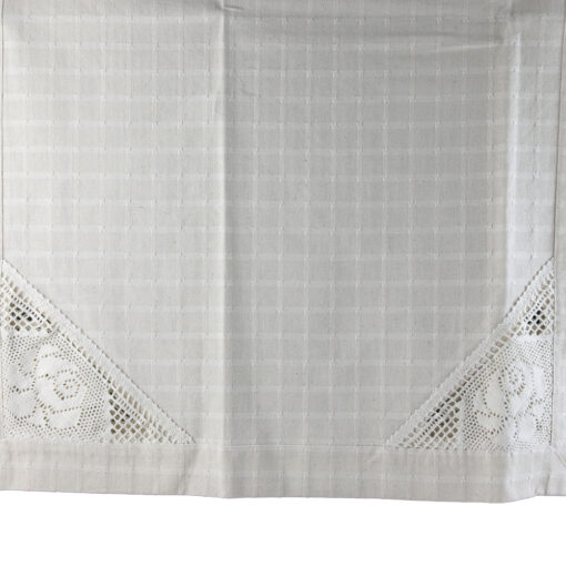 Fata de masa din bumbac 50x150 CM, runner, cu dantela trandafir