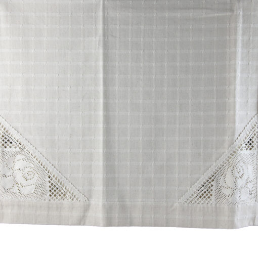 Fata de masa din bumbac 140x180 CM, cu dantela trandafir