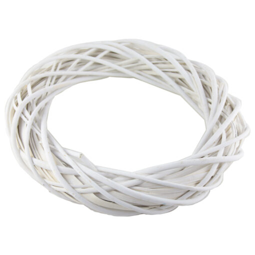 Coroana pentru decor din rachita 35 CM - Alb