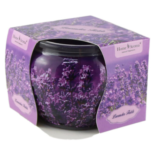 Lumanare parfumata in pahar Lavender Fields, Home Aroma 220 gr