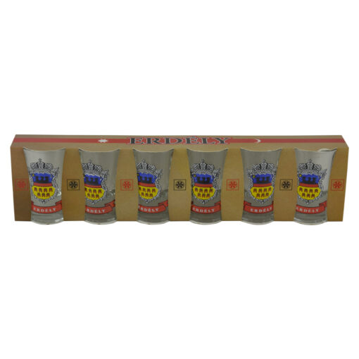 Set 6 pahare din sticla in cutie decorativa - Design Transilvania