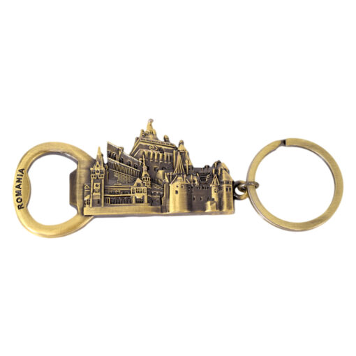 Breloc din metal cu desfacator sticle 10 CM, Castele din Romania