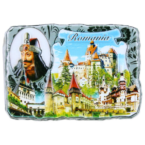 Magnet de frigider din rasina Romania/Vlad Tepes 7x4 CM