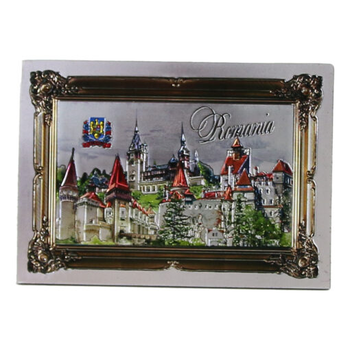 Magnet de frigider din metal 9x6 CM - Castele, Romania
