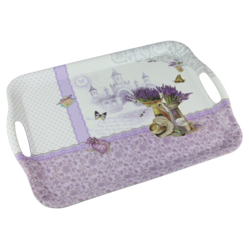 Tava servire din plastic cu maner 42x29 CM - Lavanda