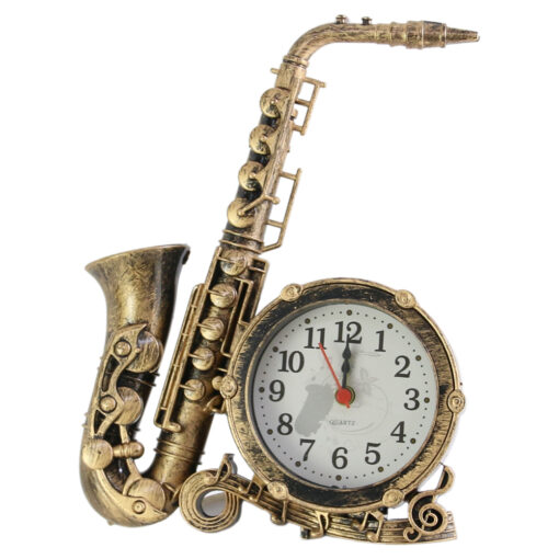 Ceas de masa din plastic Saxofon 14x18 CM