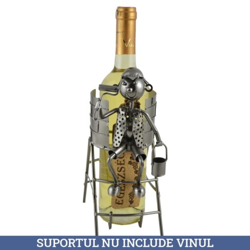 Suport sticla de vin, din metal Zugrav 11x25 CM