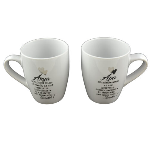 Set 2 cani Wedding din ceramica 300 ml - Anya Szeretlek/Apa Szeretlek