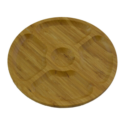 Platou pentru servire cu 5 compartimente din bambus 20 CM