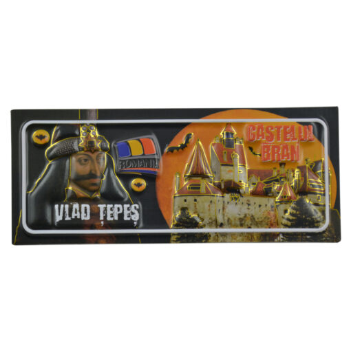 Magnet frigider din plastic, Castelul Bran/Vlad Tepes, 12x5 CM