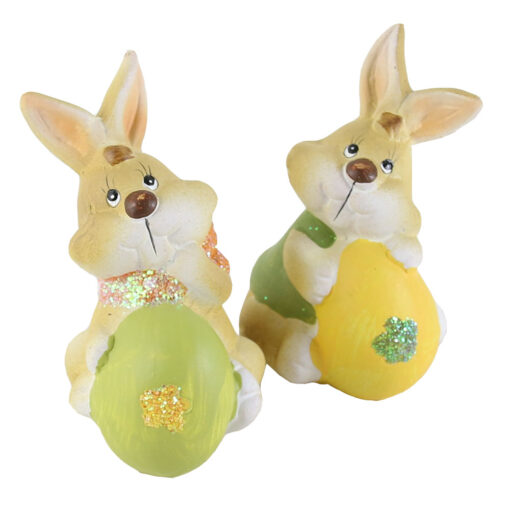 Set 2 figurine Iepurasi 10 CM, din ceramica